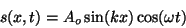 \begin{displaymath}s(x,t)=A_o \sin(kx) \cos(\omega t)\end{displaymath}